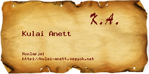 Kulai Anett névjegykártya