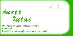 anett kulai business card